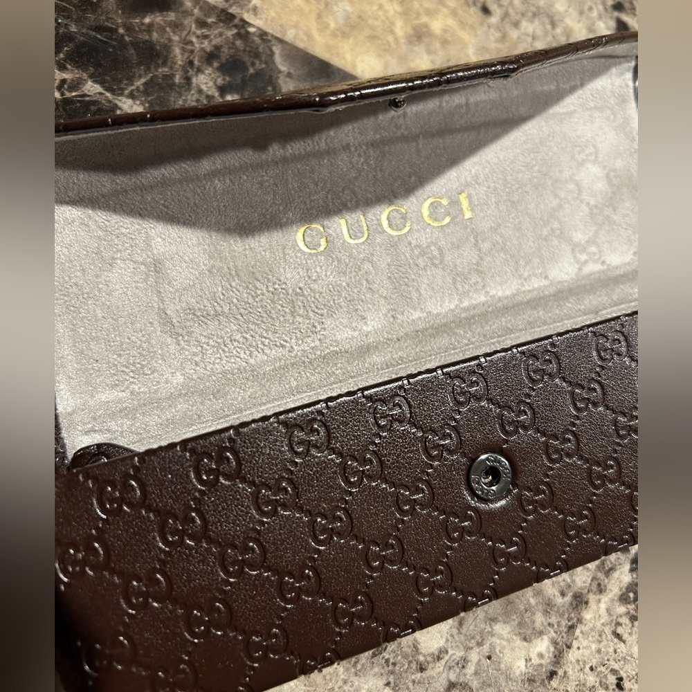 Authentic Gucci Sunglasses Case Brown Small